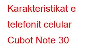 Karakteristikat e telefonit celular Cubot Note 30