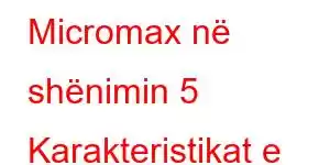 Micromax në shënimin 5 Karakteristikat e telefonit celular